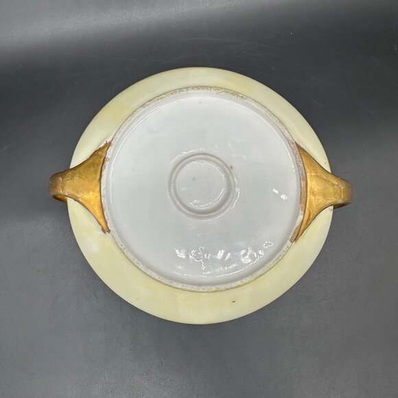 Antique Hand Painted Porcelain Bowl Poppy Red Flowers Gold Gilt Beyer & Boch - Picture 3 of 11